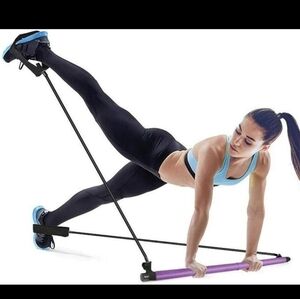 Purple Fitness Resistance Bar with Bands